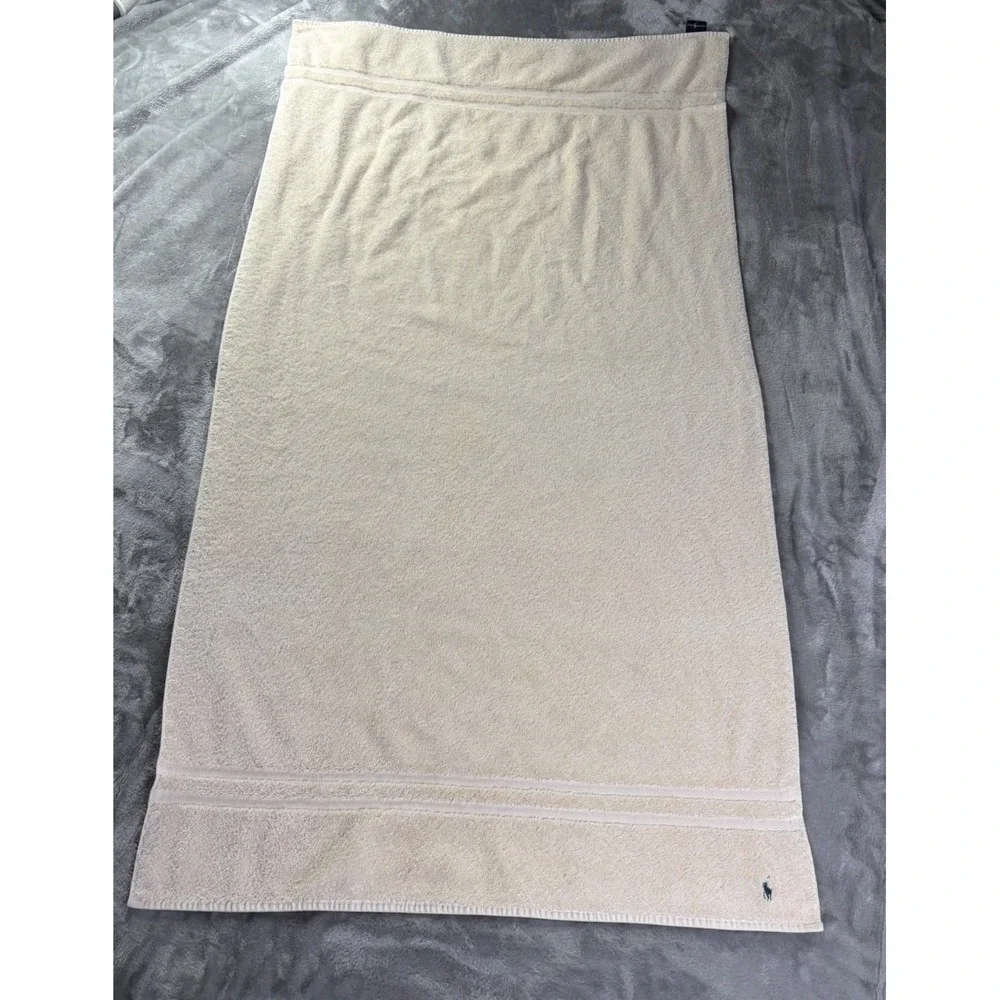 Ralph Lauren Cotton Bath Towel 32 X 53 in Ivory Cream
